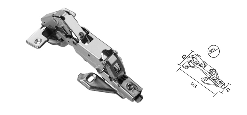 Concealed Hinge，clip-on Type,165 Degree,Wider Open,Airplane Base